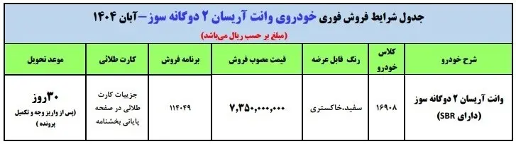 فروش فوری ایران خودرو