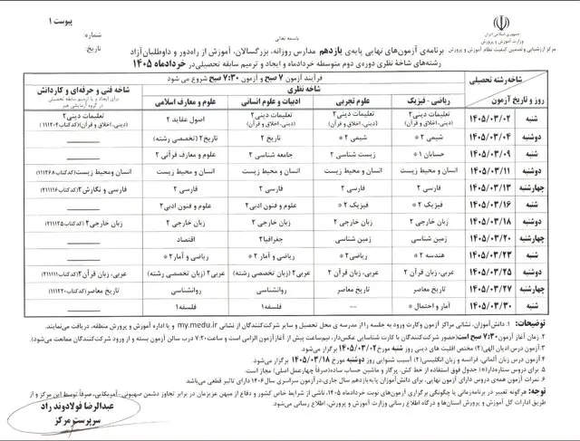امتحانات نهایی
