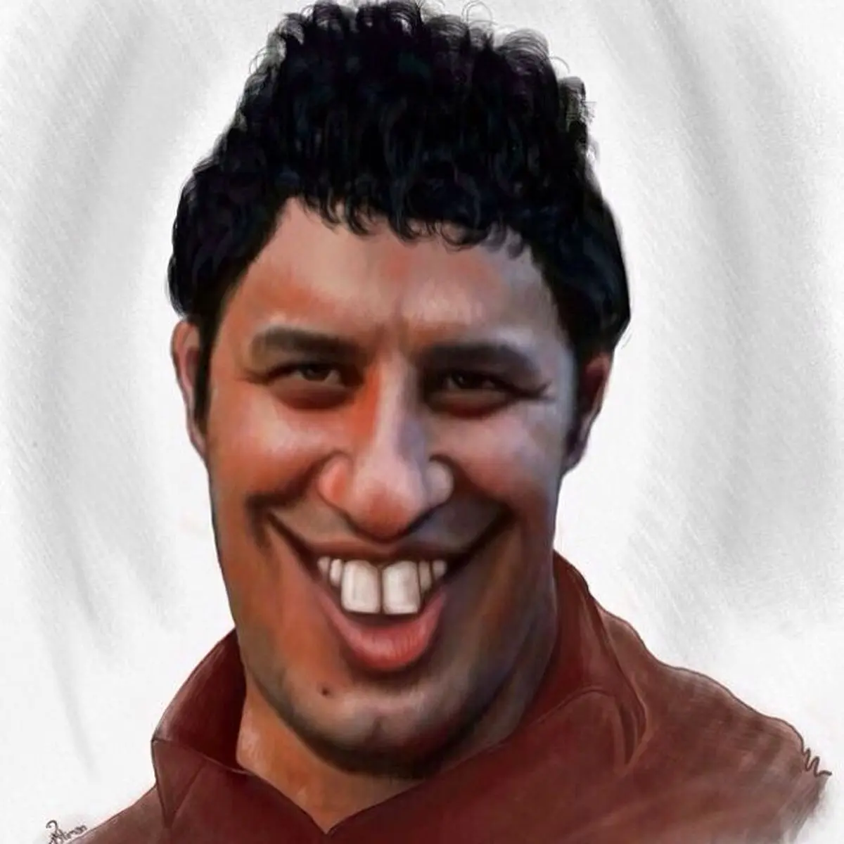 جواد عزتی و عکس کاریکتوری بامزه اش