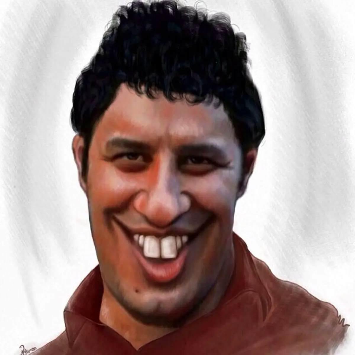 جواد عزتی و عکس کاریکتوری بامزه اش