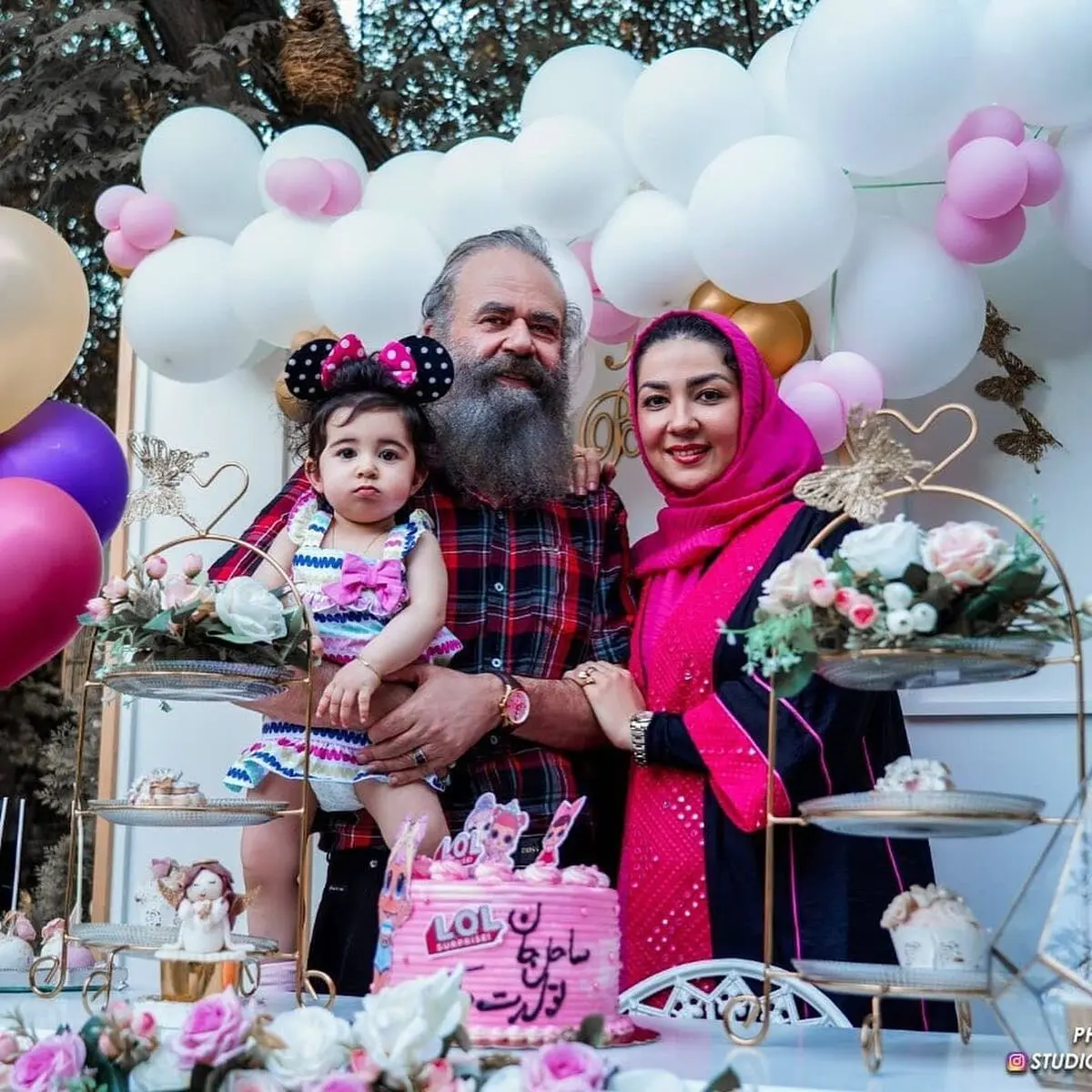 «سارا صوفیانی» و همسرش در جشن تولد یک سالگی دخترشان