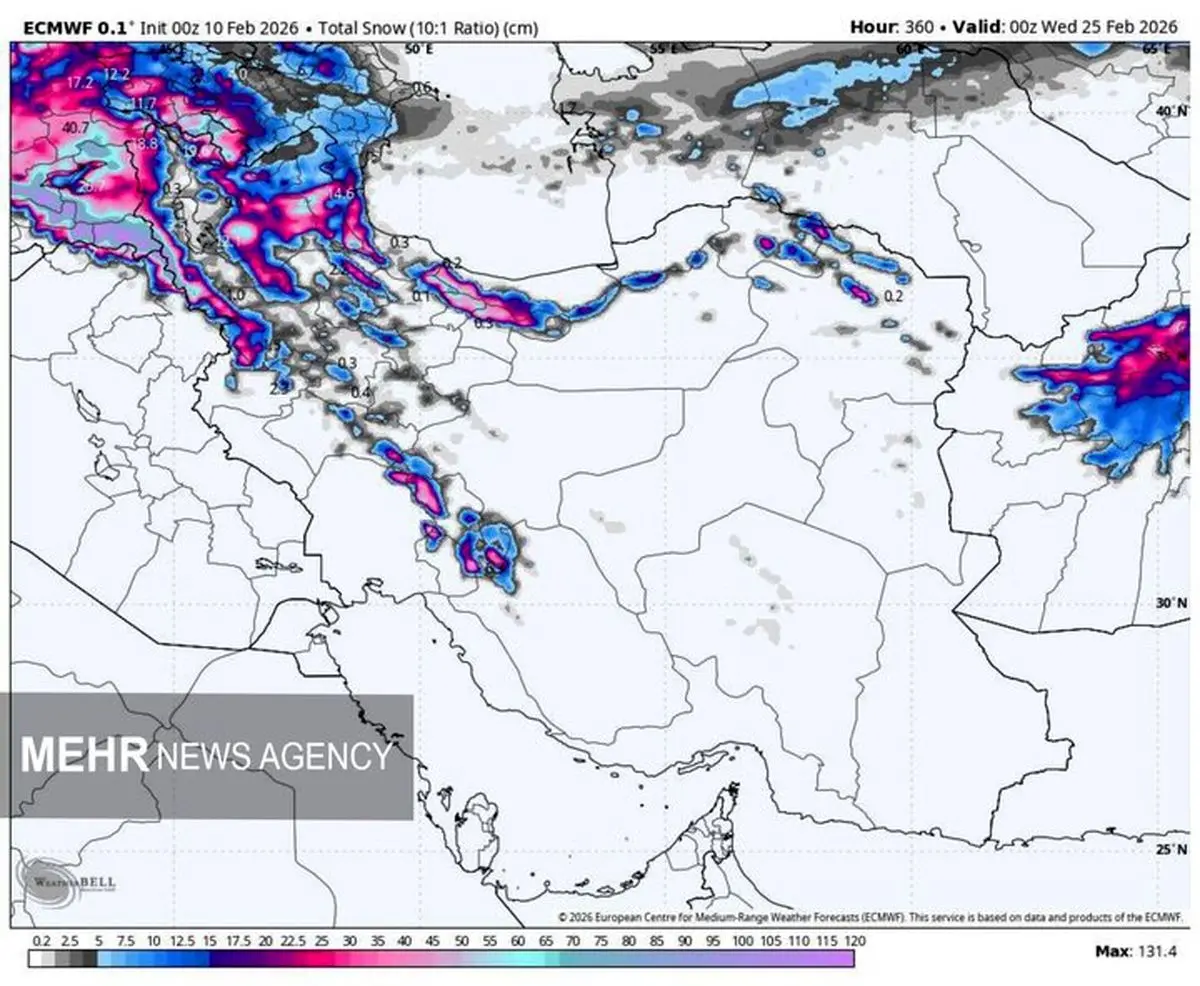 هواشناسی چهارشنبه ۲۲ بهمن | ورود سامانه بارشی جدید 