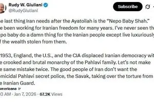 وکیل سابق ترامپ : آخرین چیزی که ایران نیاز دارد، شاهزاده است