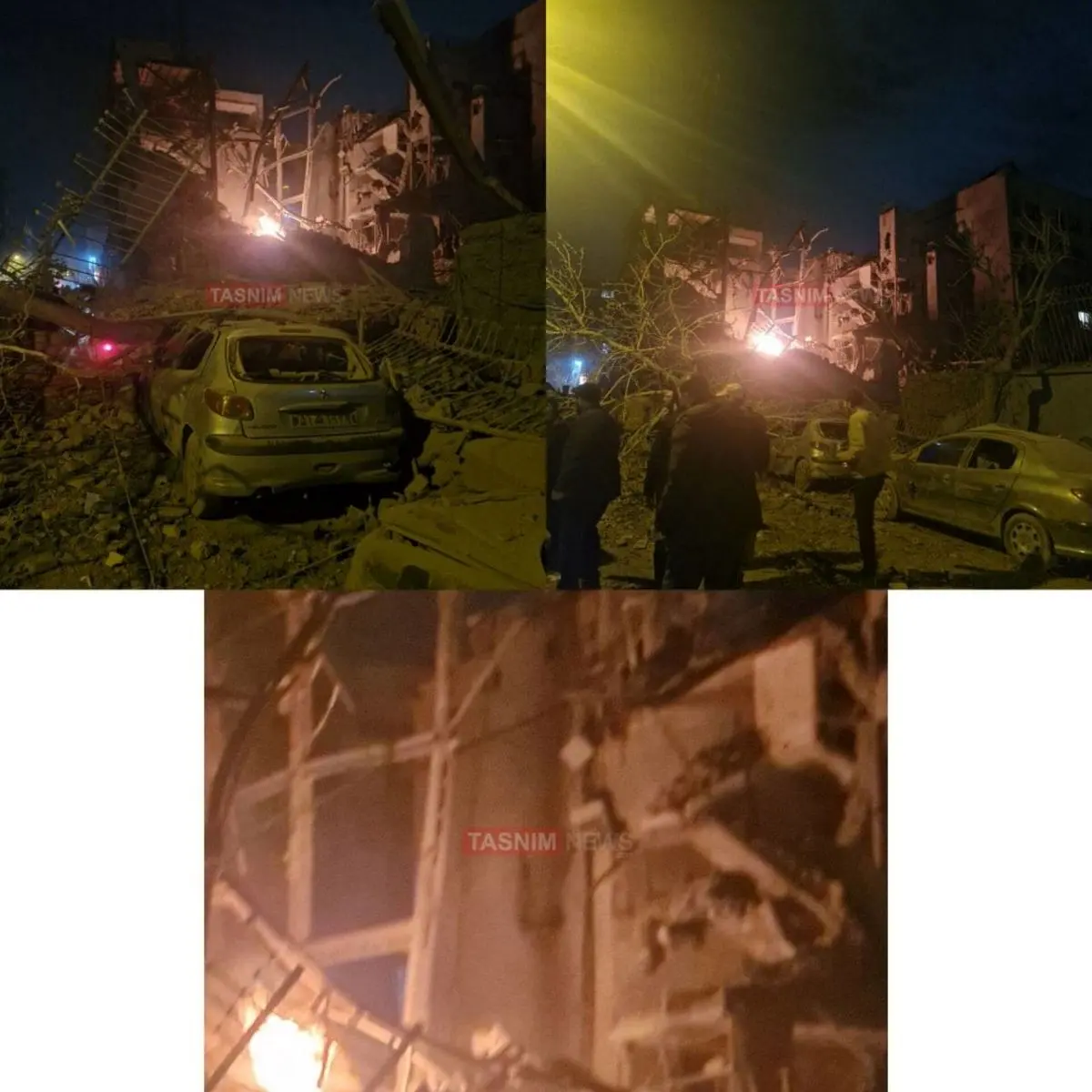 اولین ویدئوها از حمله جنگنده های آمریکایی به بیمارستان گاندی تهران