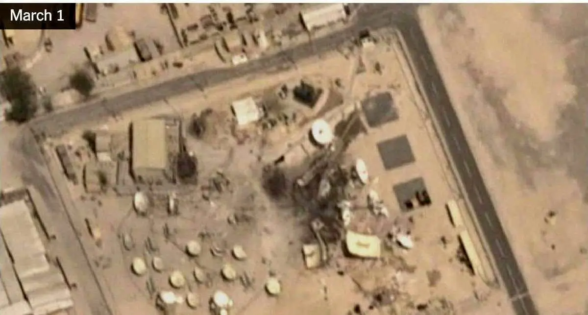 عکسی از خسارات پایگاه هوایی العدید قطر پس از حملات ایران 