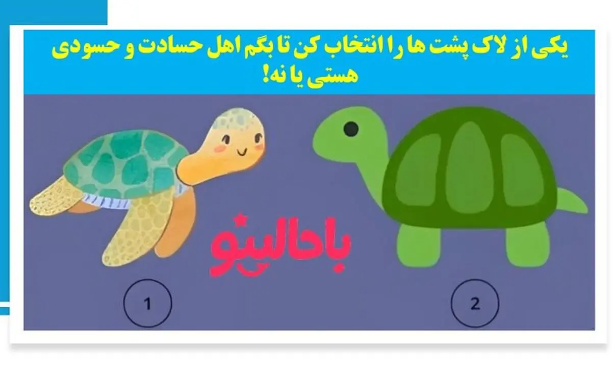 تست شخصیت شناسی/ یکی از لاک پشت ها را انتخاب کن تا بگم اهل حسادتی؟