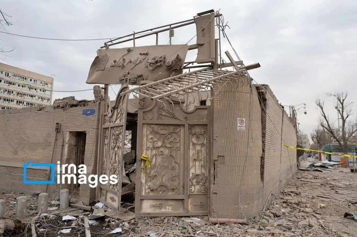 تصویری از حجم تخریب میدان ۱۵ خرداد تهران 